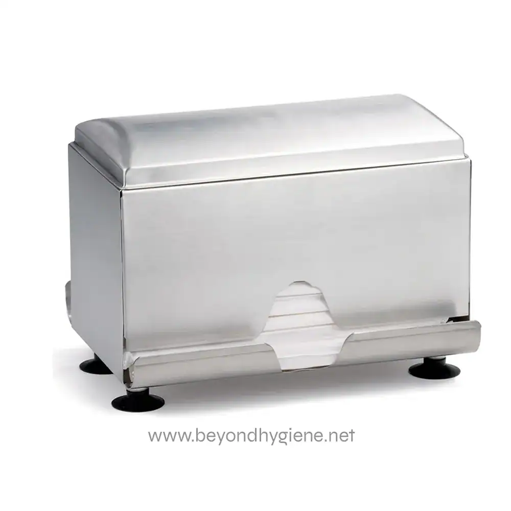 229-237_005 Stainless steel hand sanitizer dispenser for hygiene and sanitation in Asian commercial and healthcare facilities. Durable, wall-mounted sanitizer station promoting cleanliness.