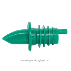 Flexible green irrigation spike for watering plants and gardens.