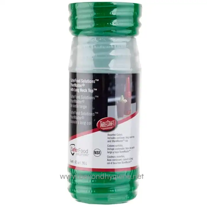 Click safe food storage capsule with long neck top for kitchen or catering use.