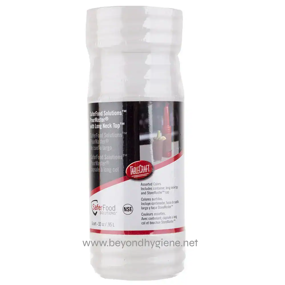 229-n32a_007 Dispenser lid with long neck cap for food storage, hygienic condiment container, kitchen accessory, food service equipment, from Beyond Hygiene Asia.