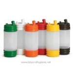 Missing bottle caps with different colored lids, used for hygiene and sanitation purposes at Beyond Hygiene Asia.