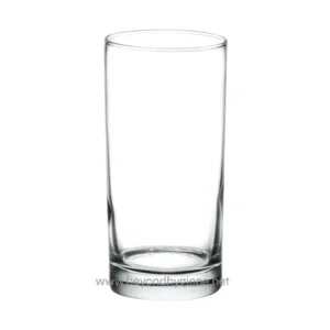 Clear empty glass tumbler for beverage serving and hygiene, ideal for restaurants, cafes, and hospitality industries. Perfect for clean drinking glasses or glassware storage.