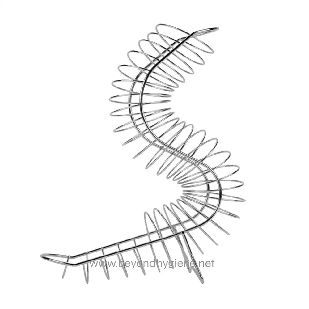 320237 Coiled hairbrush cleaner tool for hygiene and scalp care.