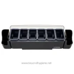 San Jamar BD4006S The Dome 6-Compartment Condiment Bar with Snap-On Caddies