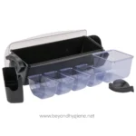 San Jamar BD4006S The Dome 6-Compartment Condiment Bar with Snap-On Caddies