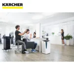 Skin and hair salon with professional hairstylist, modern equipment, and a clean, bright environment in an urban setting.