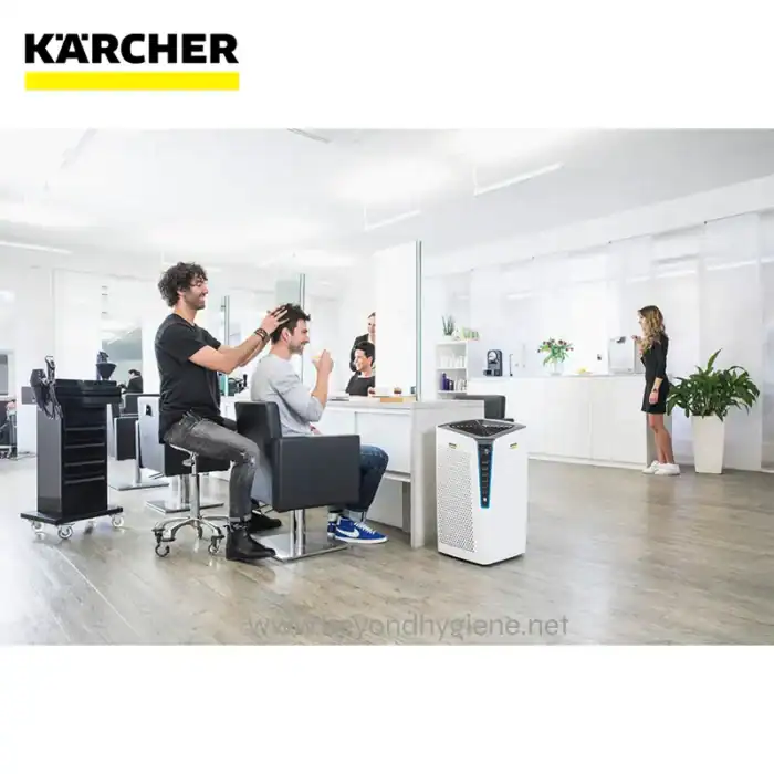 Skin and hair salon with professional hairstylist, modern equipment, and a clean, bright environment in an urban setting.