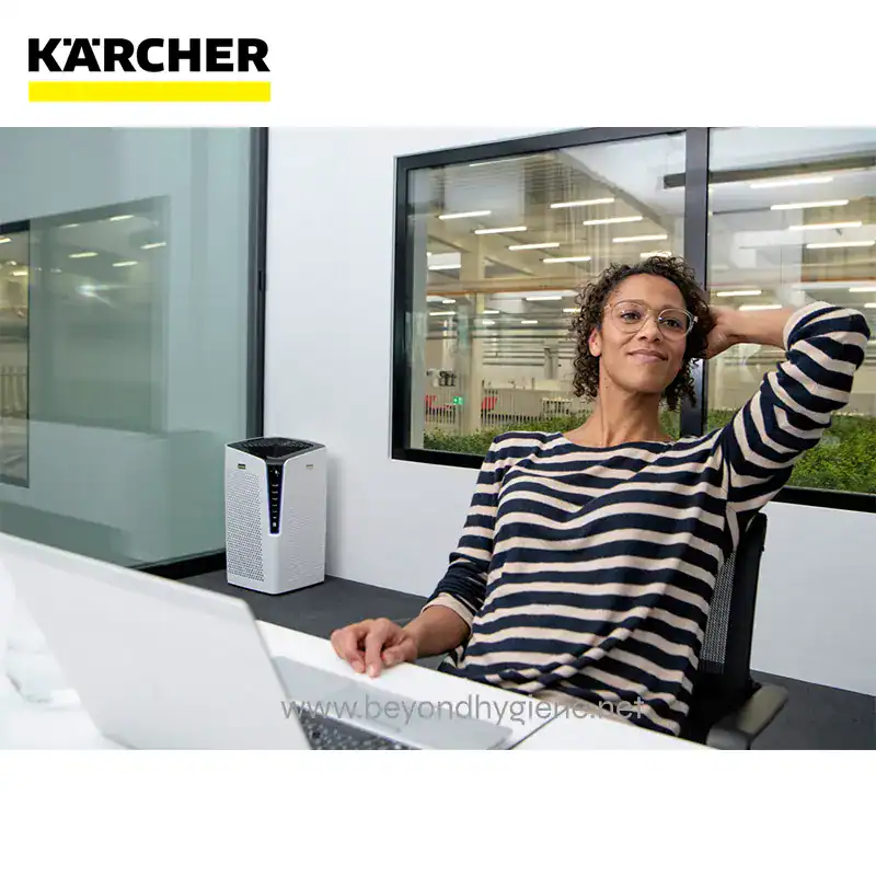 AIR PURIFIER AF 100 H13 (5) Kärcher air purifier in modern workspace for clean and healthy air; Beyond Hygiene Asia provides professional hygiene solutions in Southeast Asia.