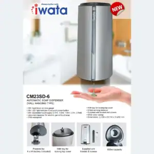 CM23SD-6 Automatic Soap Dispenser Wall Hanging Type for Restrooms and Commercial Spaces, Waterproof, LED Indicator, Adjustable Capacity, Secure Locking Cover, Compact Design, Ideal for Hygiene and Sanitation.