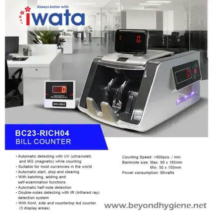 Automatic currency bill counter with UV and MG detection, suitable for international currencies, fast counting speeds, and advanced features like batching and half-note detection.