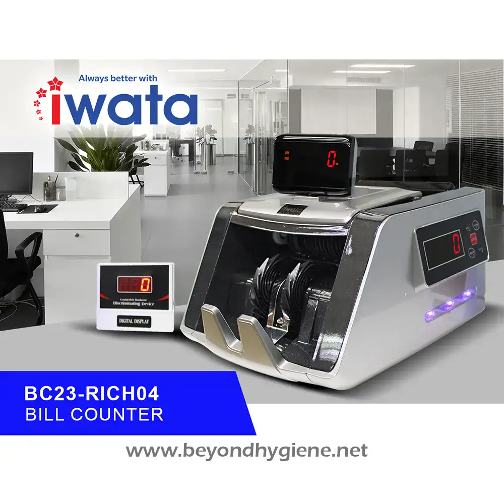 BC23-RICH04 BILL COUNTER (2) Digital bill counter machine for currency validation and counting, suited for financial and retail environments.