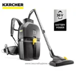 Karcher battery-powered backpack vacuum cleaner for commercial cleaning, 36V battery, lightweight and efficient.