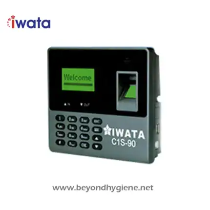 IWata C1S-90 digital fingerprint time attendance machine, security device for workplace access control, modern biometric authentication system for accurate employee tracking.