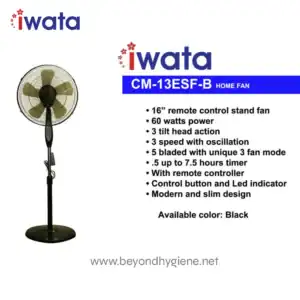 16-inch remote control stand fan with 3 tilt head, 3 speed settings, oscillation, timer up to 7.5 hours, and modern slim design. Perfect for home cooling solutions.