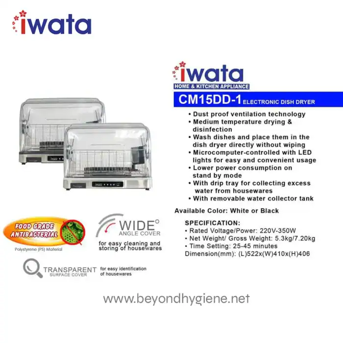 Automatic dish dryer with dust-proof ventilation, LED lights, microcomputer control, low power usage, and removable water tank for hygiene and efficiency.