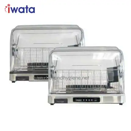 Stainless steel commercial dish sterilizer with transparent cover, ideal for hospitals, kitchens, and food service industries to ensure hygiene and cleanliness.
