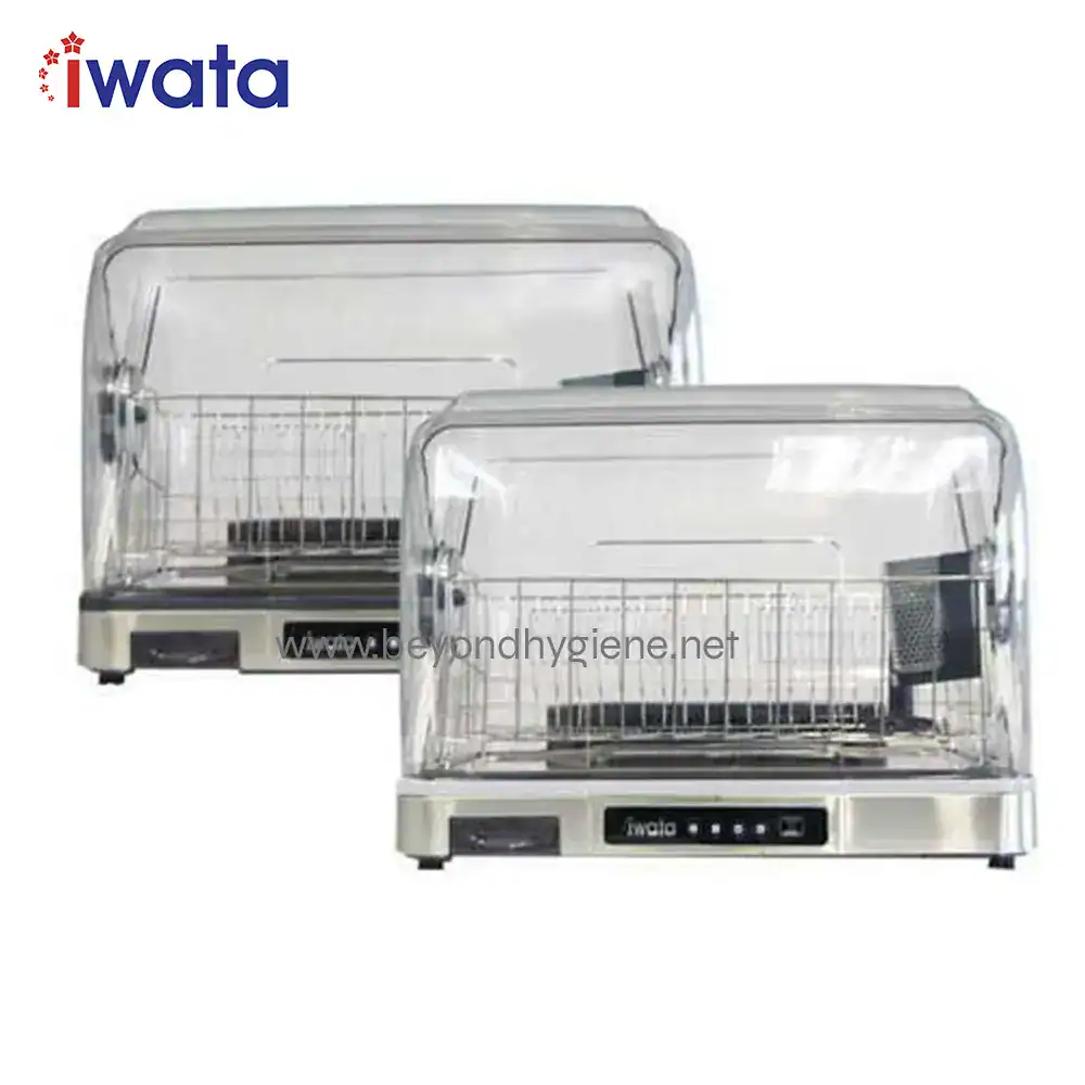 CM15DD-1 (ELECTRONIC DISH DRYER) (2) Stainless steel commercial dish sterilizer with transparent cover, ideal for hospitals, kitchens, and food service industries to ensure hygiene and cleanliness.