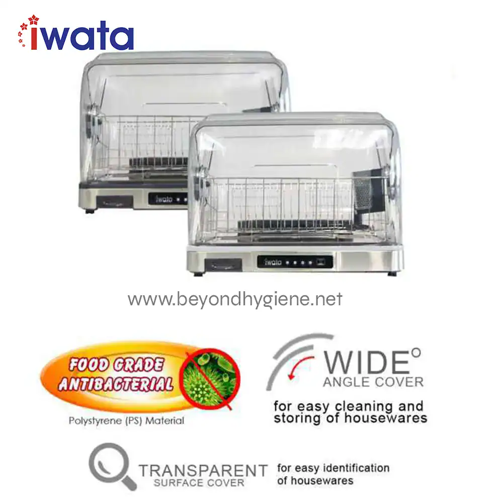 CM15DD-1 (ELECTRONIC DISH DRYER) (3) Food-grade antibacterial dish sterilizer with wide-angle cover for easy cleaning and storage, transparent surface cover for easy identification, made from food-safe polysilicone material, ideal for commercial kitchens.