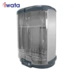 Disinfection cabinet for commercial use, stainless steel and glass material, ideal for hygiene in restaurants, hospitals, and kitchens, featuring modern touchscreen controls for disinfecting utensils.