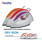 Silicone dry iron with colorful accents, adjustable thermostat, ergonomic design, suitable for home and professional use, from Beyond Hygiene Asia.