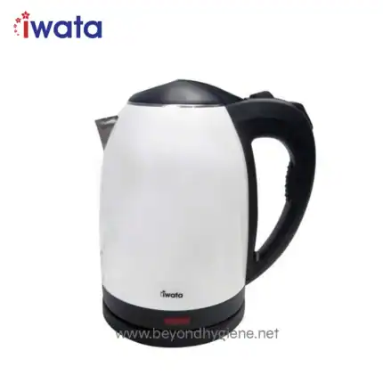 Electric kettle with modern design, white and black exterior, ideal for office and home use for boiling water quickly and efficiently. Perfect for maintaining hygiene with reliable performance.