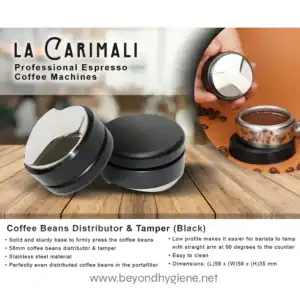 Coffee Beans Distributor & Tamper (Black)