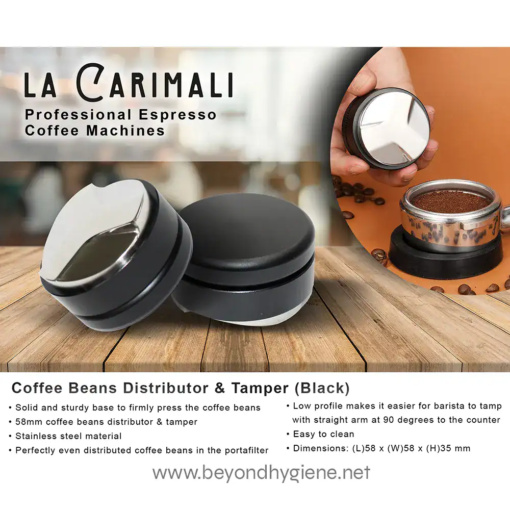 Black coffee machine coffee beans distributor tamper for espresso professional barista equipment.