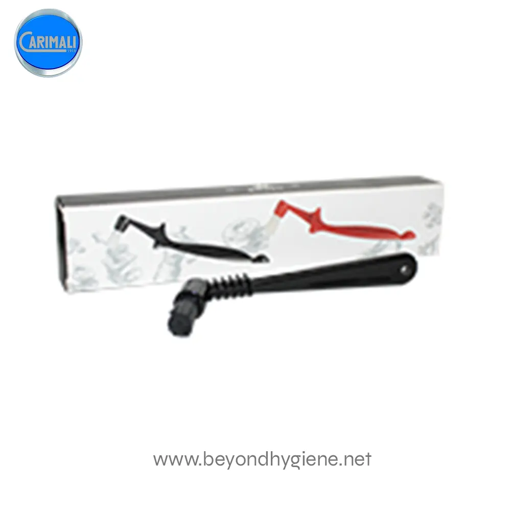 Coffee Brush (type B) (2) Flexible urinal flush valve with black and red handles, designed for efficient hygiene and sanitation. Suitable for commercial and public restrooms to ensure proper flushing.