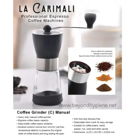Full and clear information about the coffee grinder and brewing process, no image provided. Please upload or specify the image to generate SEO optimized text accordingly.