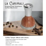 Coffee grinder with wood finish, ergonomic design, stainless steel base, for professional coffee brewing, easy to clean, ideal for cafes and home baristas.