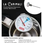 Thermometer for coffee glass with stainless steel, suitable for food and beverage temperature measurement, high accuracy, ideal for cafes and restaurants, dimensions 40x30x135mm.