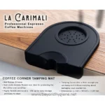Mat rubber silicone coffee corner tamping mat for protecting countertops and benches in commercial and home coffee stations with anti-slip design.