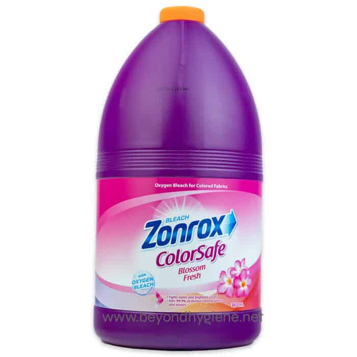 Bleach for colored fabrics, Zorox ColorSafe Blossom Fresh, oxygen bleach cleaning product for laundry, effective stain removal, brightens clothes, gentle on fabrics, suitable for Asia market.