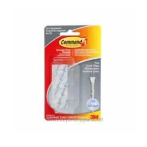 Command™ Cord Clips 17305CLR-C, Clear, Small, 4 Clips/5 Strips/Pack