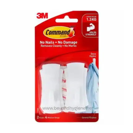 Command™ Decorating Hooks Medium 2 hooks + 4 strips