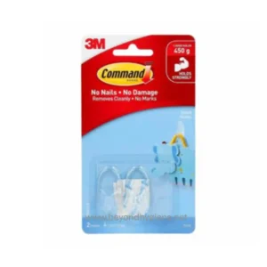 Command™ Clear Small Hooks 17092CLR, 2 Hooks with 4 Strip/Pack, 6 Pack/Case