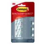 Command™ Round Cord Clips Clear 4 clips + 5 clear strips