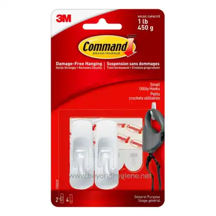 Command™ Utility Hooks Small 2 pcs + 4 strips