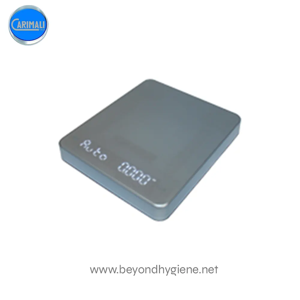 DIGITAL SCALE with TIMER (E) (2) 0. Digital weighing scale for precise measurements in hygiene and cleaning industries.