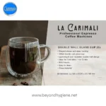 Double wall glass coffee mug perfect for hot and cold beverages, featuring sleek design, 200ml capacity, and easy-to-clean glass material, ideal for coffee lovers.