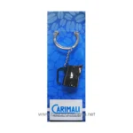 - Small black door lock with chain attachment for hygiene and security, displayed on blue beyond hygiene background.