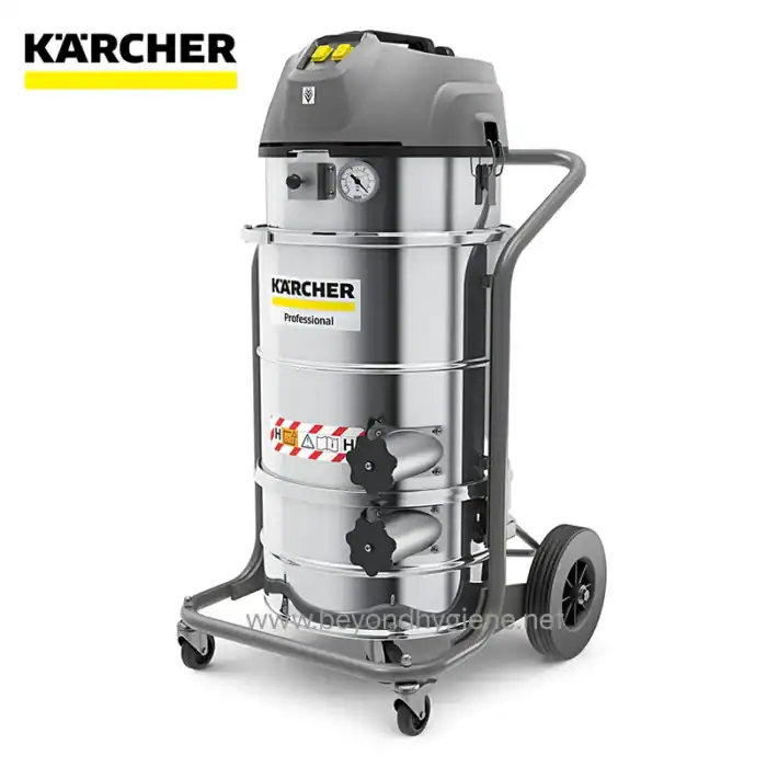 Karcher professional wet and dry vacuum cleaner for industrial cleaning and sanitation in healthcare, hospitality, and commercial environments.