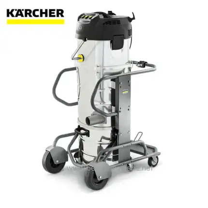 Karcher industrial vacuum cleaner for commercial and industrial cleaning, featuring powerful suction and durable construction. Ideal for efficient cleaning in various professional environments.