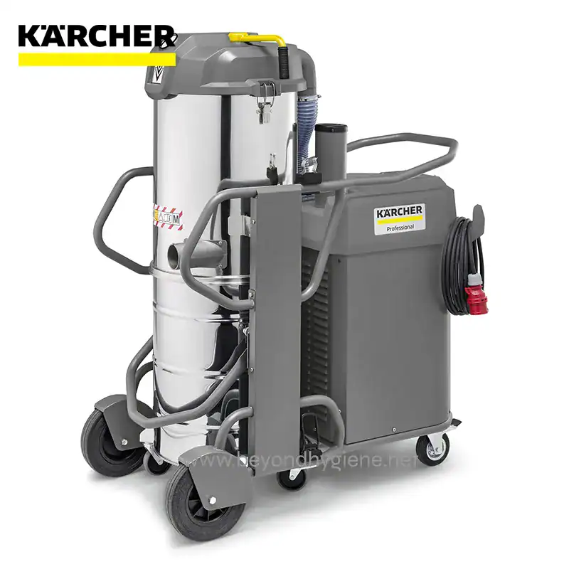 INDUSTRIAL VACUUM IVS 10075 (2) Karcher industrial vacuum cleaner for commercial cleaning and hygiene, portable and versatile for diverse sanitation needs.