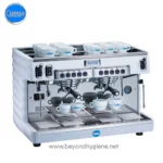 Automatic commercial espresso coffee machine with multiple cups for professional coffee brewing. Perfect for cafes and hospitality businesses focusing on hygiene and efficiency.