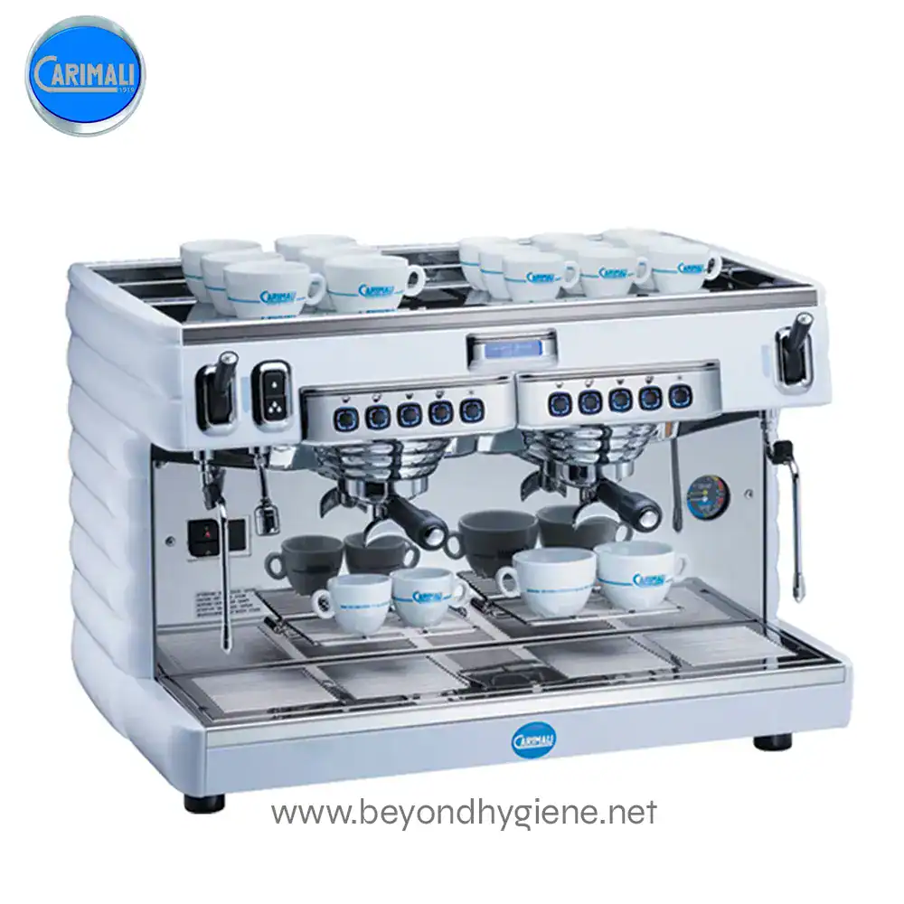 LA CARIMALI ESPRESSO MACHINE BUBBLE E2 (2) Automatic commercial espresso coffee machine with multiple cups for professional coffee brewing. Perfect for cafes and hospitality businesses focusing on hygiene and efficiency.