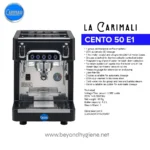 Centino 50 E1 commercial coffee machine for professional cafe use with automatic dosage, adjustable hot water, steam wand, and stainless steel cup warmer, ideal for high-volume coffee shops.
