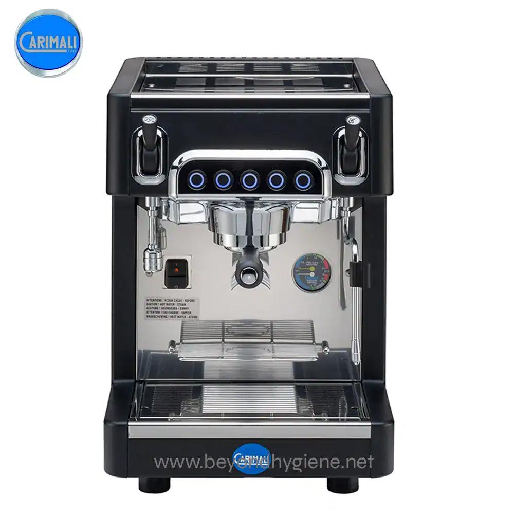 LA CARIMALI ESPRESSO MACHINE CENTO 50 E1 (2) Professional commercial espresso coffee machine for cafe and hospitality environments, durable stainless steel construction, multi-group brewing system, advanced steam wands, precise temperature control.