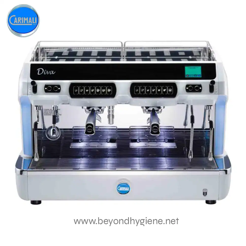 LA CARIMALI ESPRESSO MACHINE DIVA(PREMIUM MODEL) (1) Commercial espresso coffee machine for high-quality brewing at cafes and coffee shops. Durable design with advanced features for consistent espresso extraction. Perfect for professional baristas.