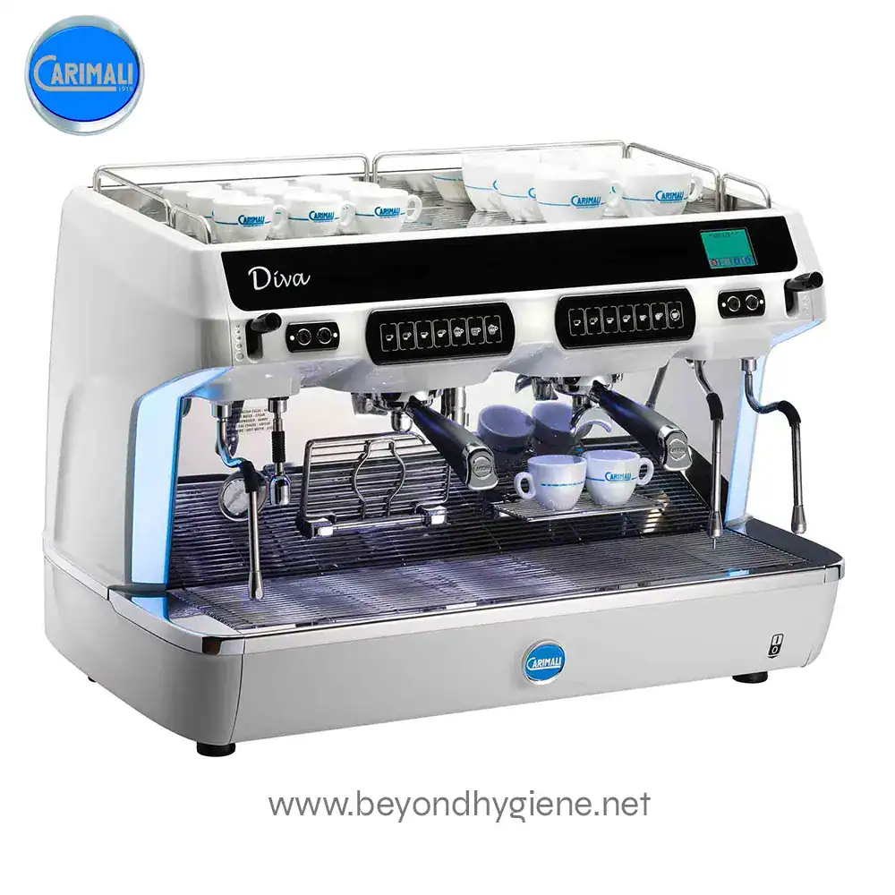LA CARIMALI ESPRESSO MACHINE DIVA(PREMIUM MODEL) (2) Carimali Diva commercial espresso coffee machine showcasing professional brewing equipment for cafes and hospitality.